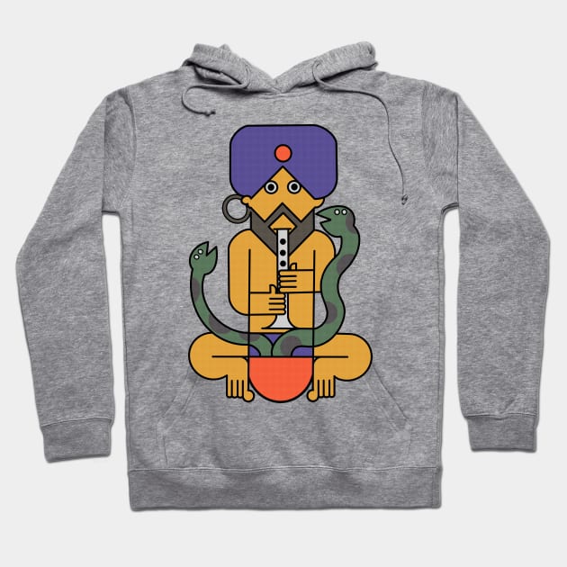 El Fakir - Retro Snake Charmer Illustration Design Hoodie by DankFutura